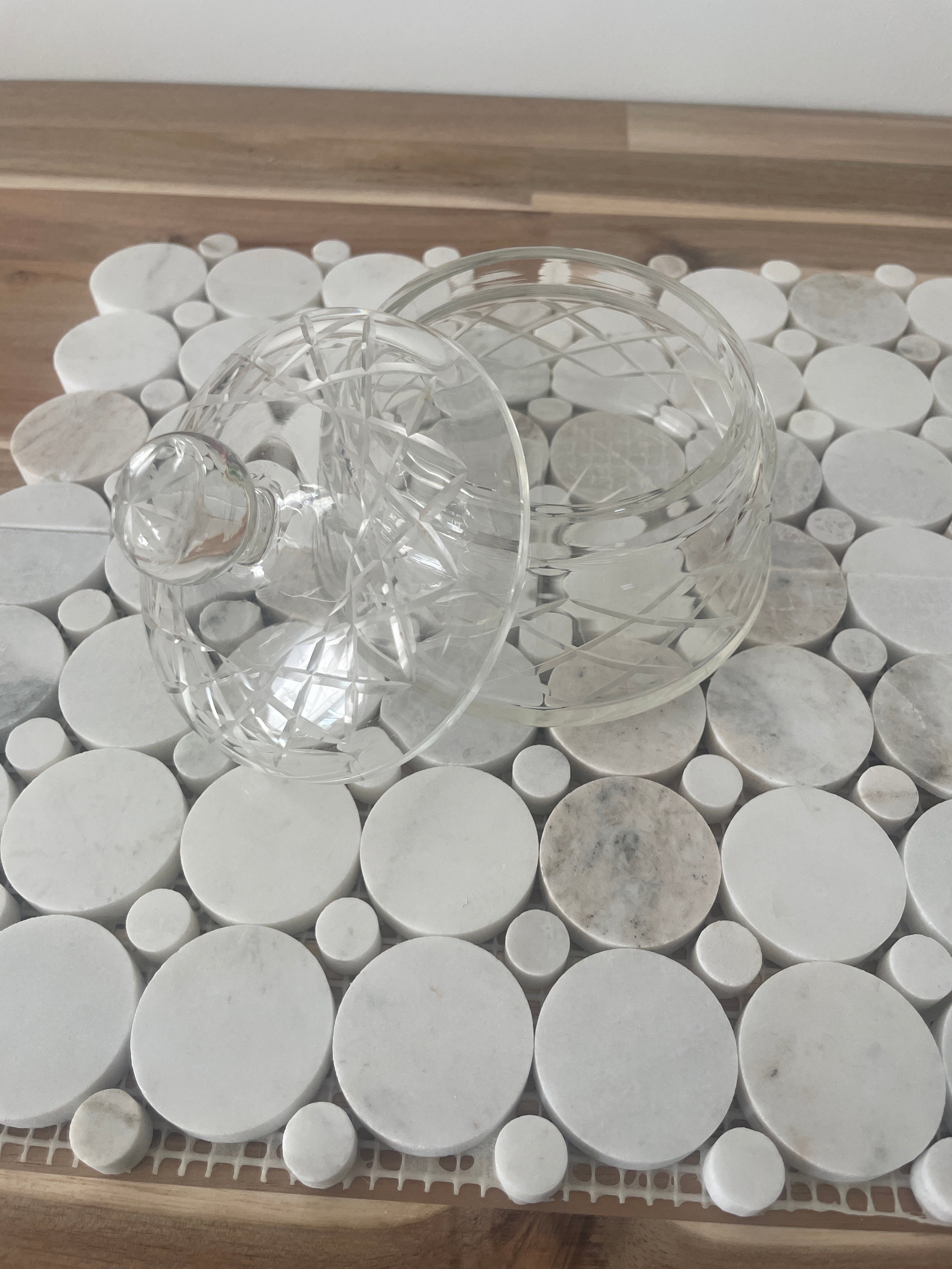 Biscuit Jar, Salt Cellar, Vintage Glass Lidded Jar Bundle