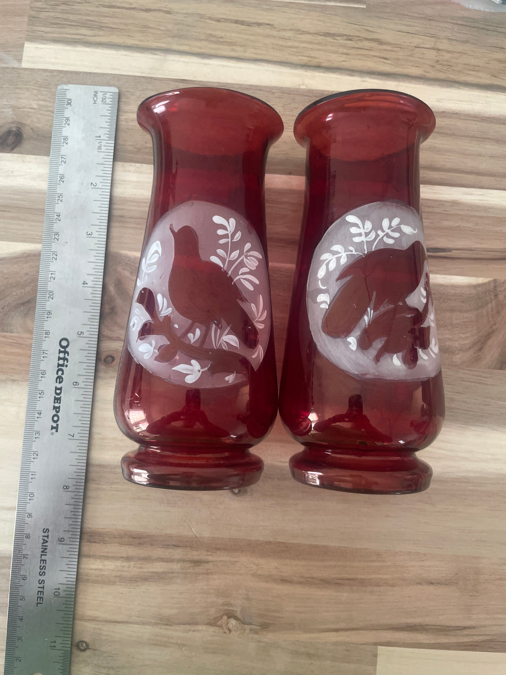 Japanese Glass Tray & Bohemian Vase Bundle