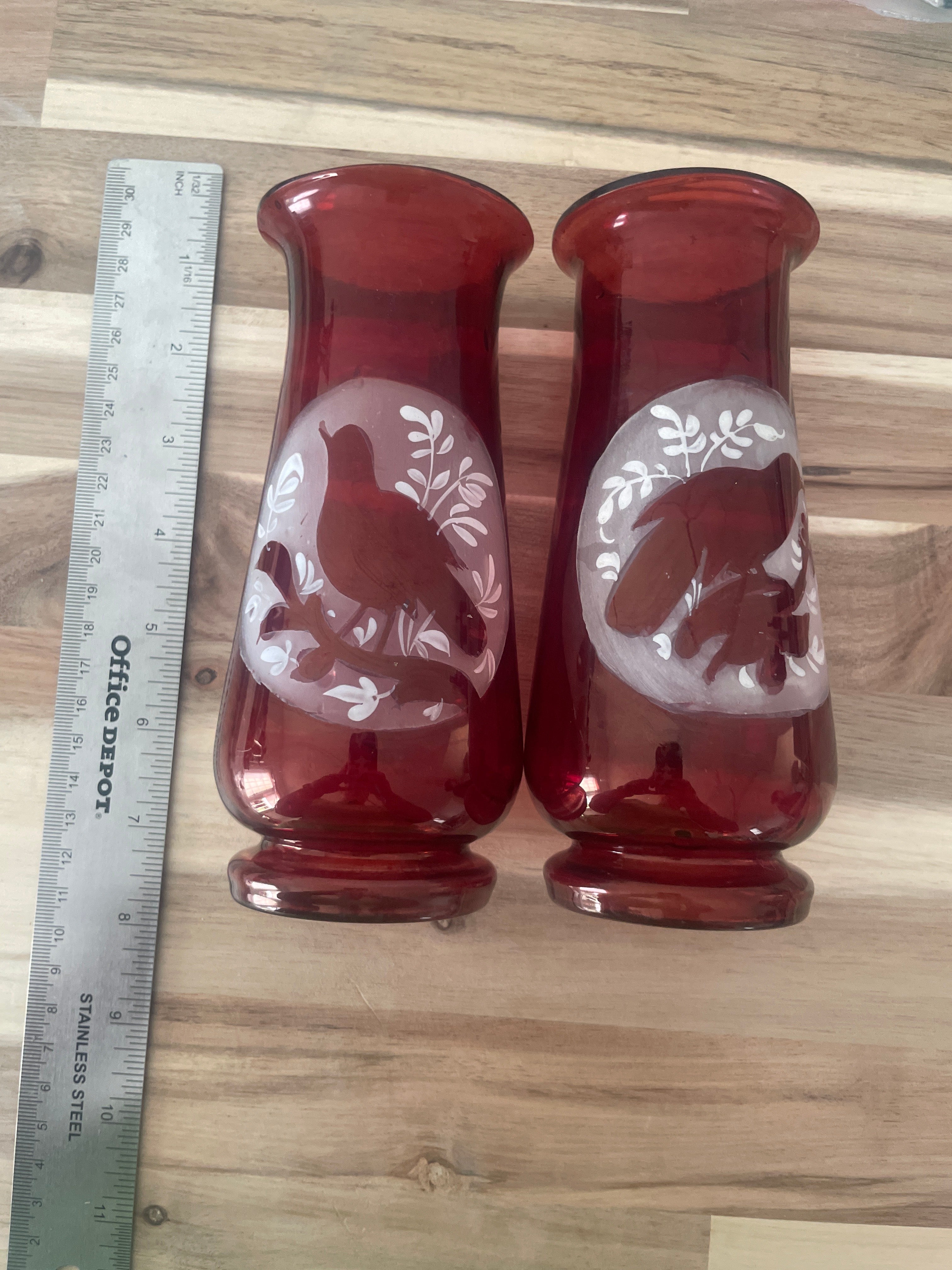 Japanese Glass Tray & Bohemian Vase Bundle