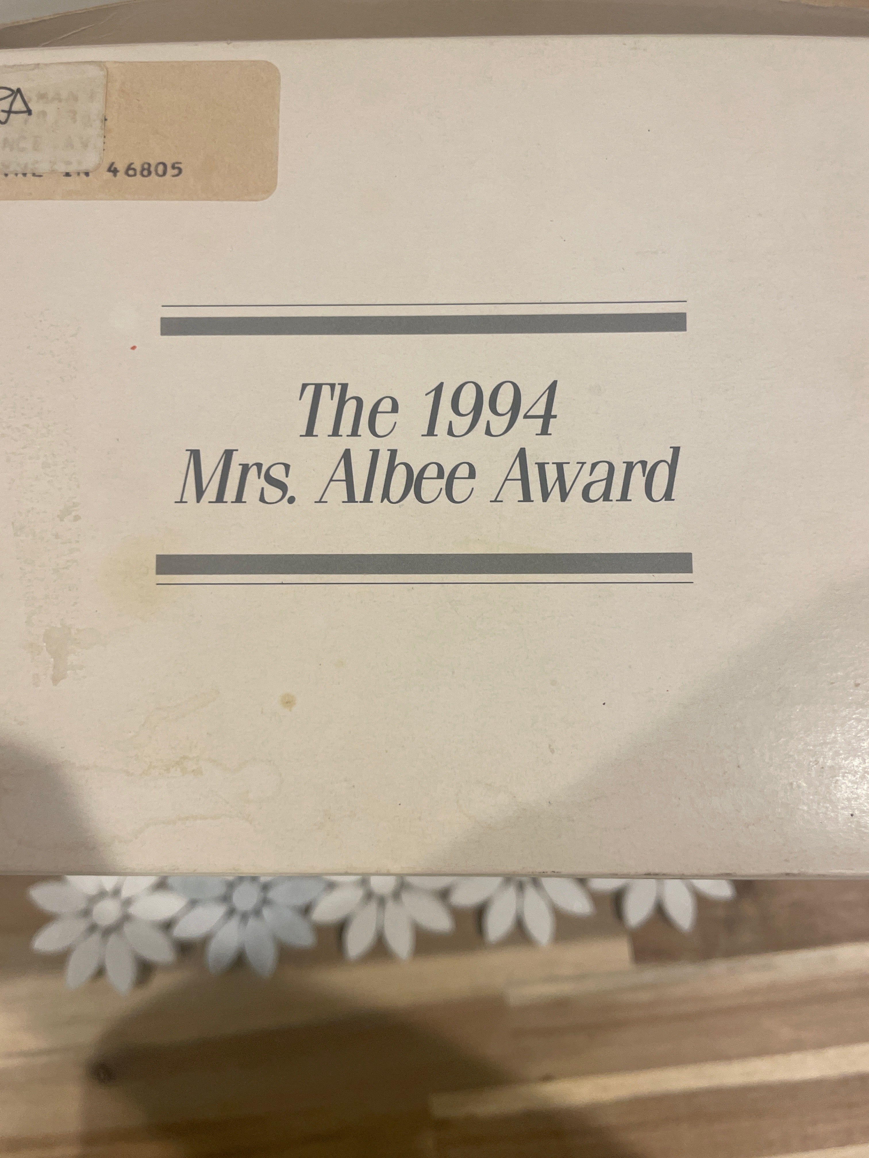 Mrs. Albee Avon Award - 1994